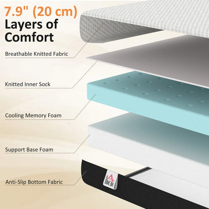 8 Inch Memory Foam Mattress, Medium Firm, CertiPUR-US Certified Mattresses at Gallery Canada