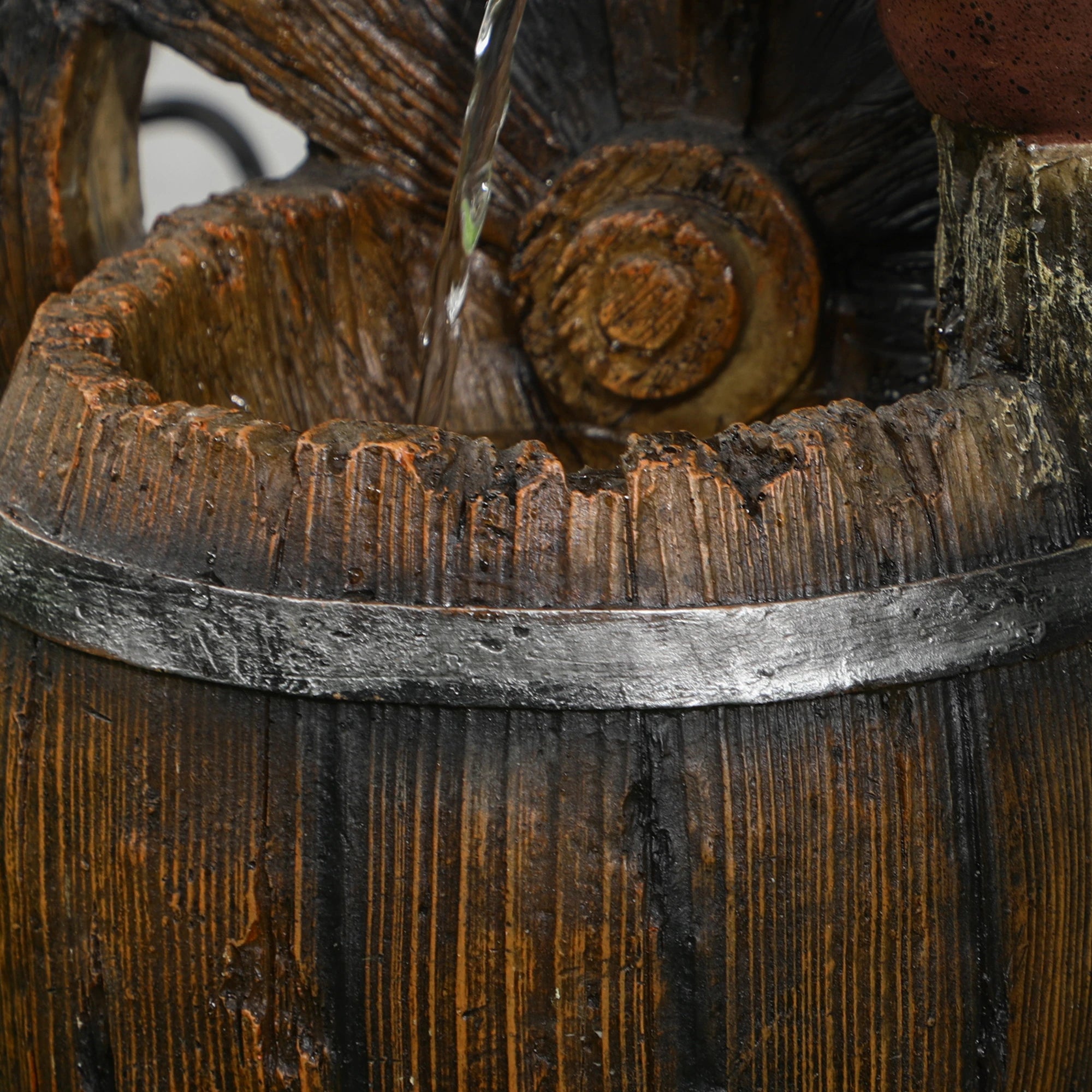 Rustic Waterfall Fountain, 3-Tier Cascading Outdoor, Adjustable Flow Water Fountains at Gallery Canada