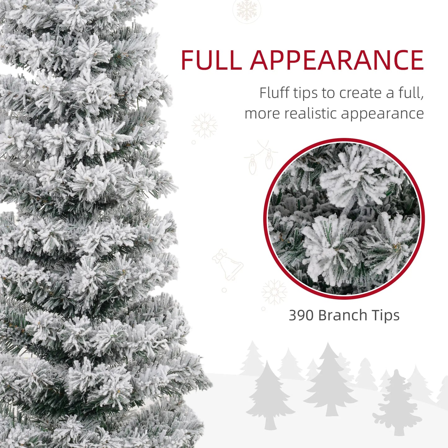 5ft Flocked Pencil Christmas Tree, Realistic Tips, Green Pencil Christmas Trees at Gallery Canada