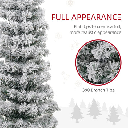 5ft Flocked Pencil Christmas Tree, Realistic Tips, Green Pencil Christmas Trees at Gallery Canada