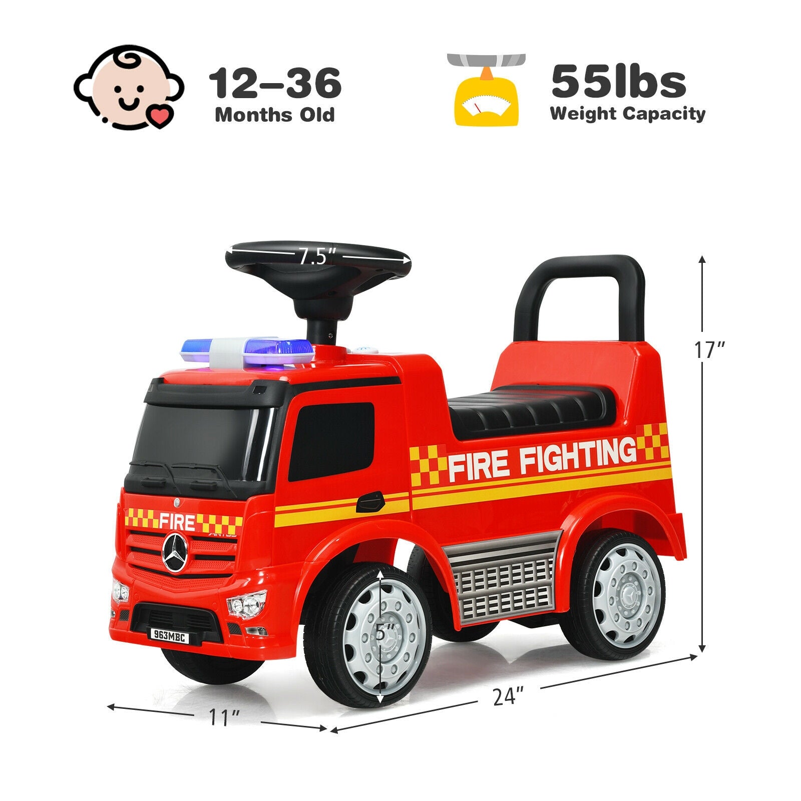 Kids Fire Engine Racer, Red Push & Pedal Ride On Toys at Gallery Canada