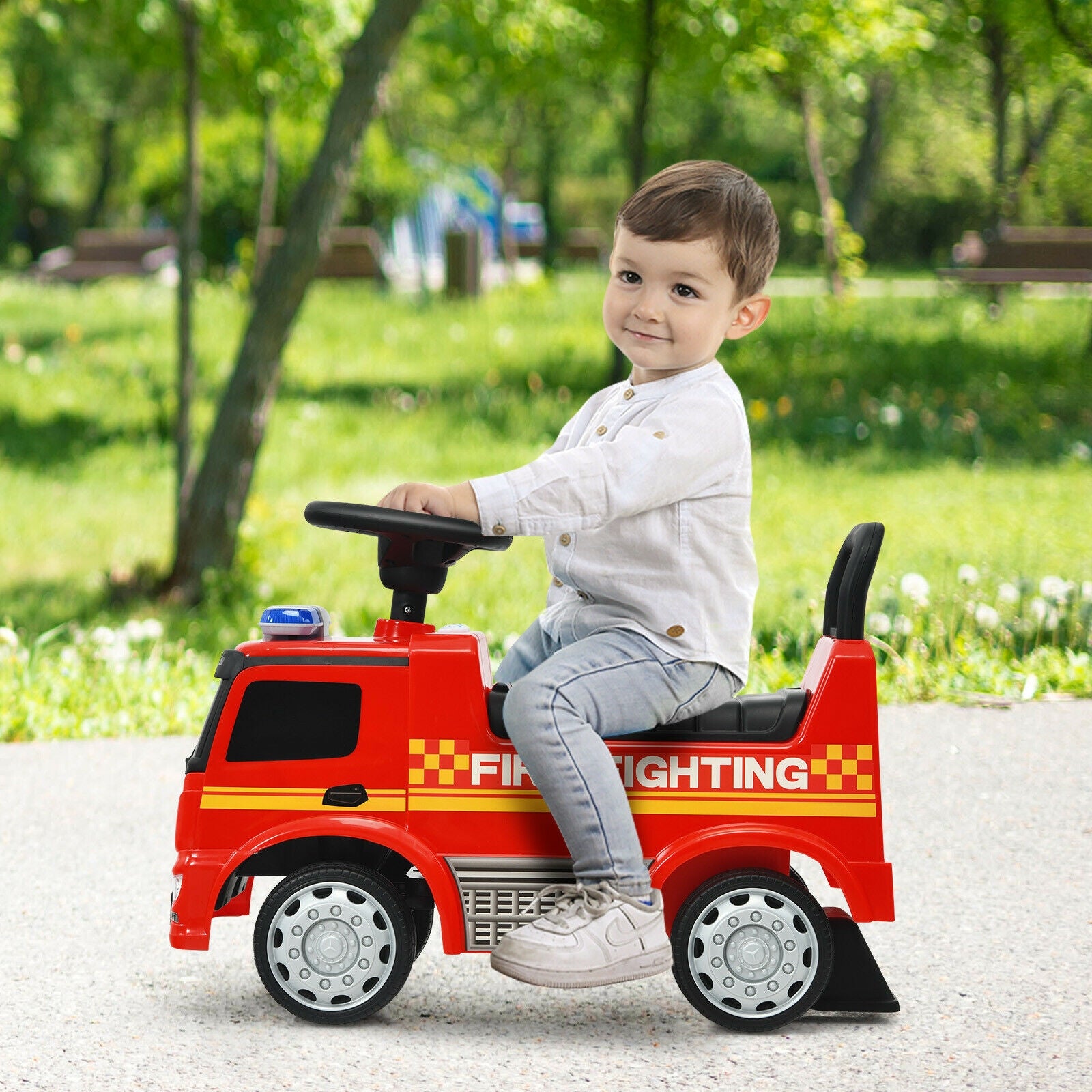 Kids Fire Engine Racer, Red Push & Pedal Ride On Toys at Gallery Canada