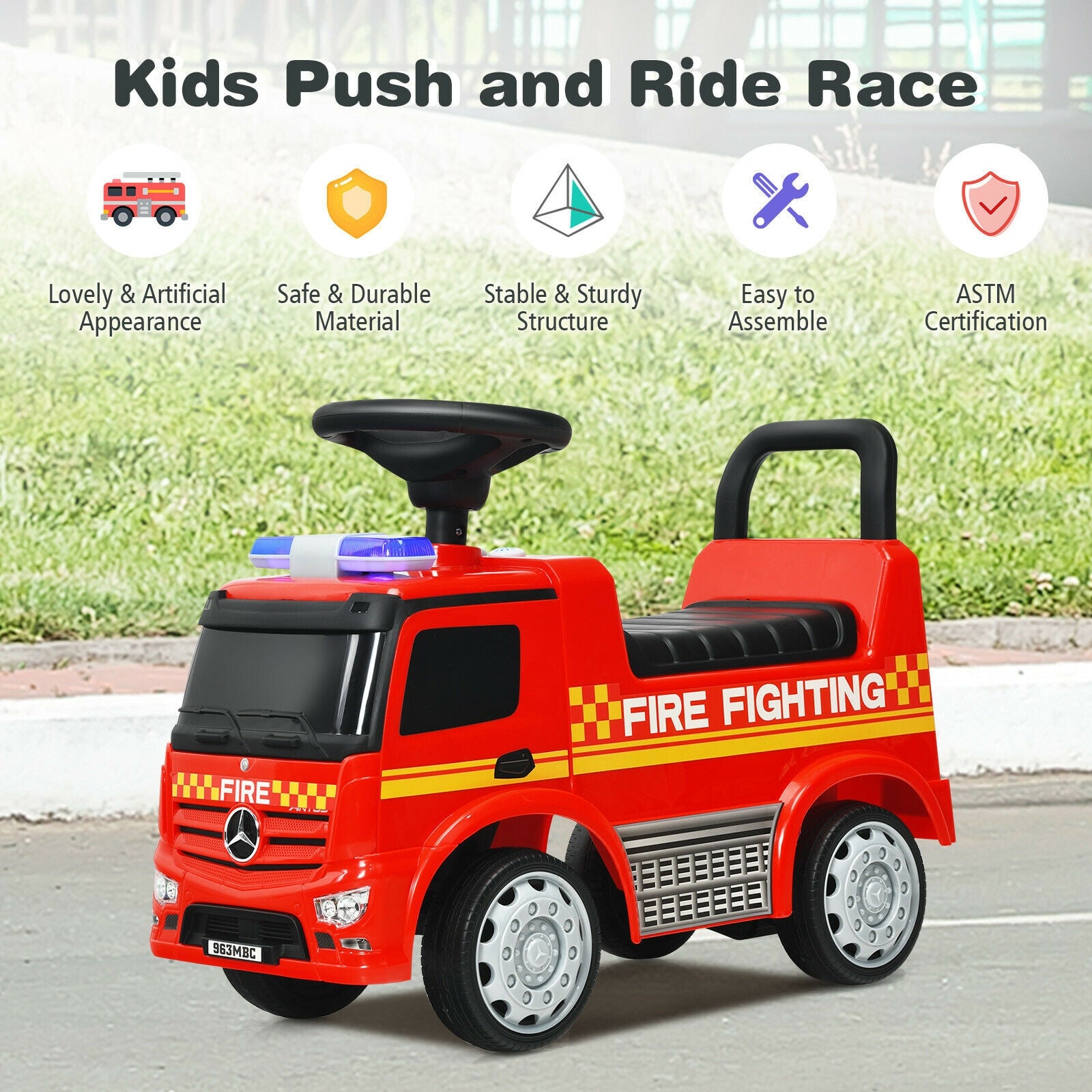 Kids Fire Engine Racer, Red Push & Pedal Ride On Toys at Gallery Canada
