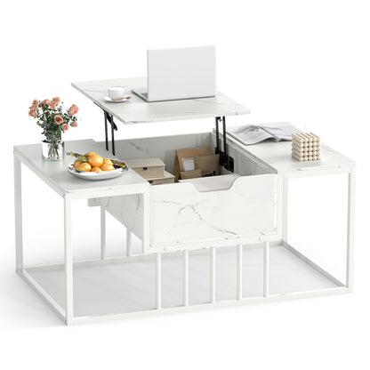 Lift Top Coffee Table With Hidden Storage, White Coffee Tables White at Gallery Canada