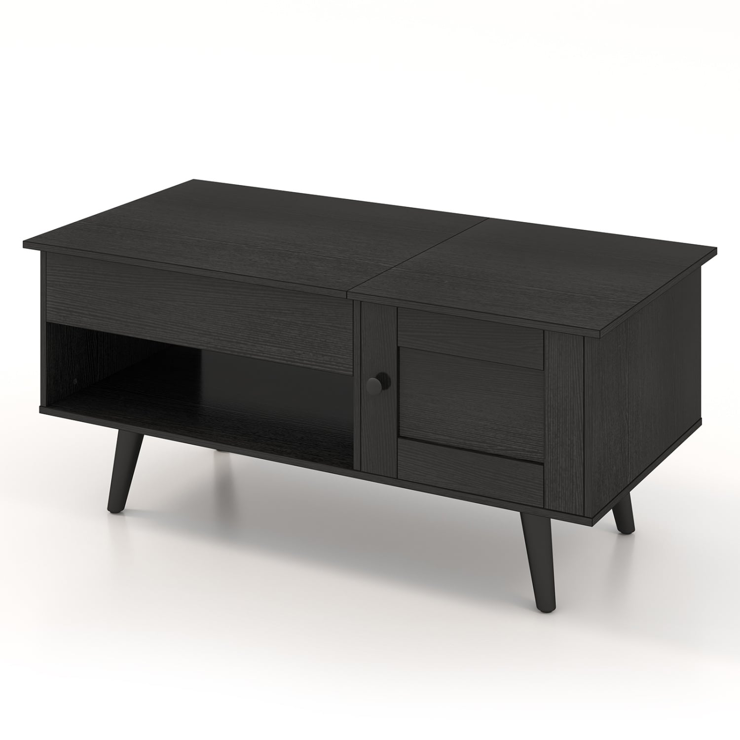 Lift Top Coffee Table With Storage, Hidden Compartment, Black Coffee Tables Black at Gallery Canada