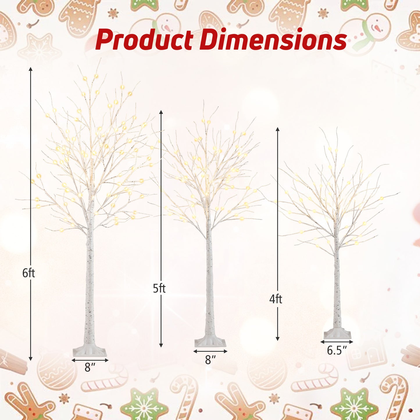 Pre-Lit Artificial Christmas Tree Set, 4/5/6 FT, White Christmas Tree at Gallery Canada