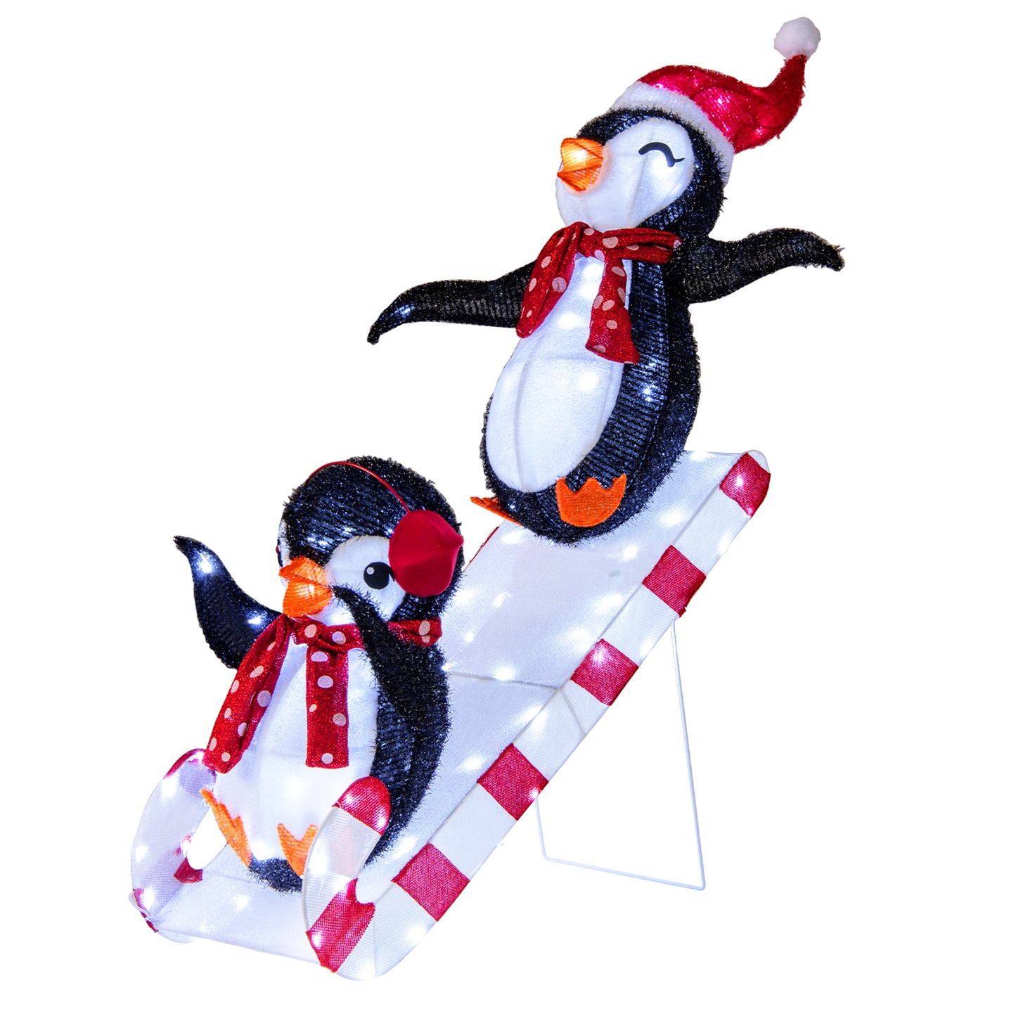 Lighted Christmas Decoration Penguins, 3D Pre-Lit Slide, 170 LED Lights Christmas Decor & Accessories at Gallery Canada