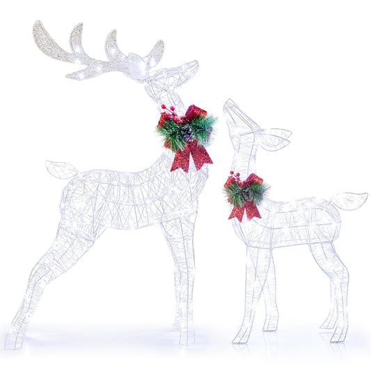Lighted Christmas Reindeer, 170 Cold LED, White Christmas Decor & Accessories White at Gallery Canada