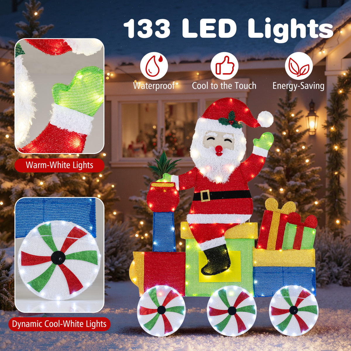 LED Santa On Train Christmas Decoration, Multicolor Christmas Decor & Accessories at Gallery Canada