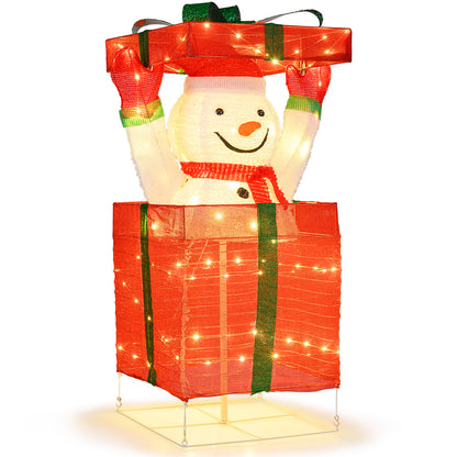 Lighted Snowman In Gift Box Christmas Decoration Christmas Inflatables at Gallery Canada