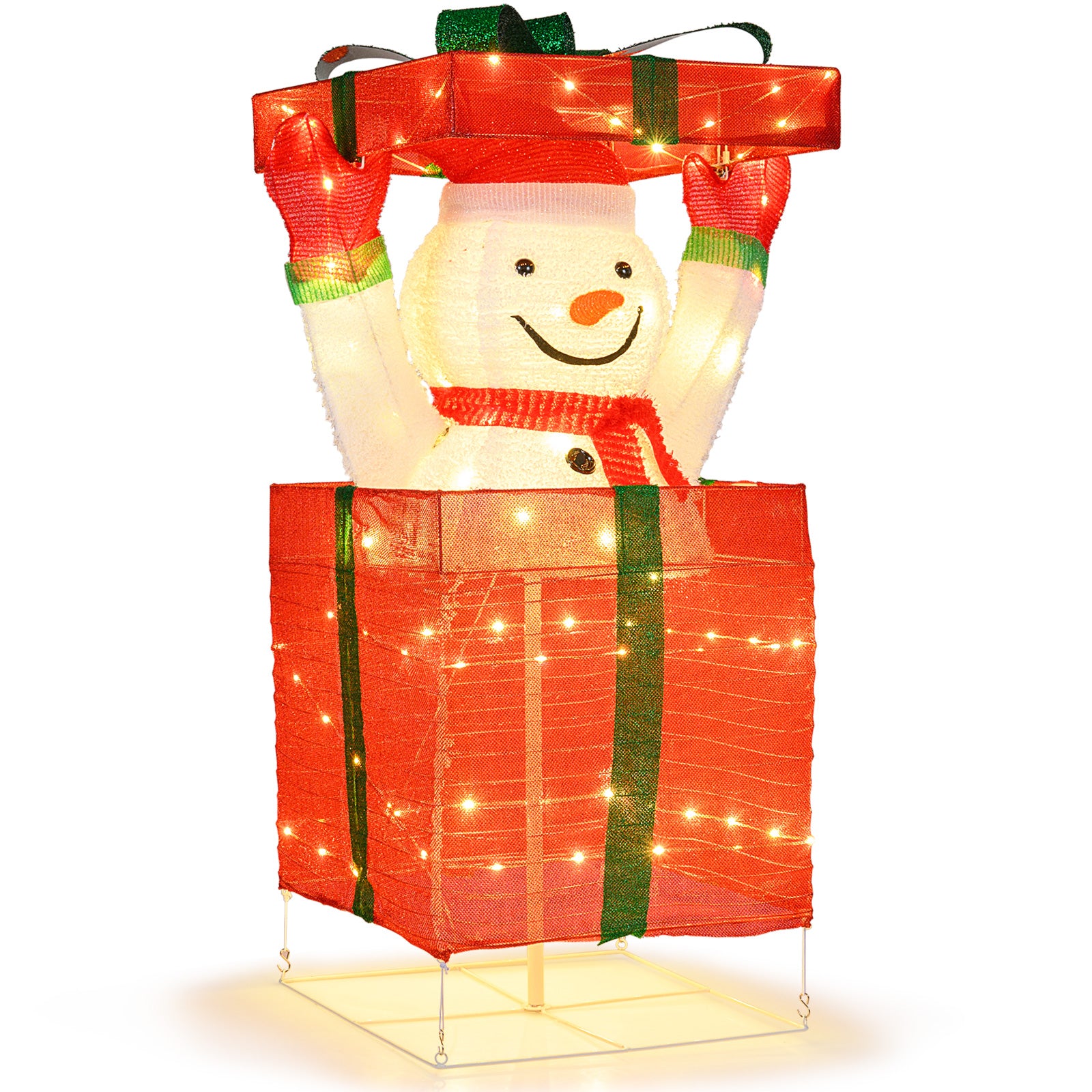 Lighted Snowman In Gift Box Christmas Decoration Christmas Inflatables Options at Gallery Canada