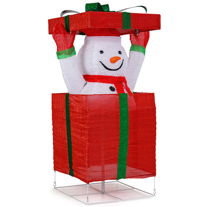 Lighted Snowman In Gift Box Christmas Decoration Christmas Inflatables at Gallery Canada