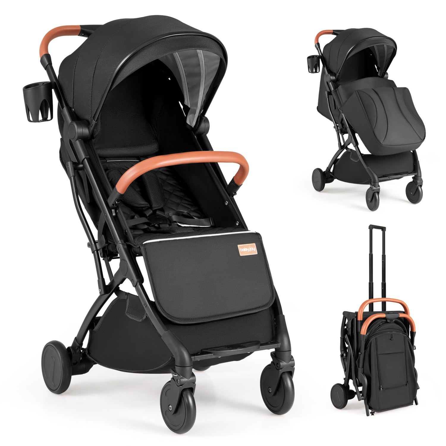 Compact Travel Stroller with One-Hand Folding, Black Baby Strollers at Gallery Canada