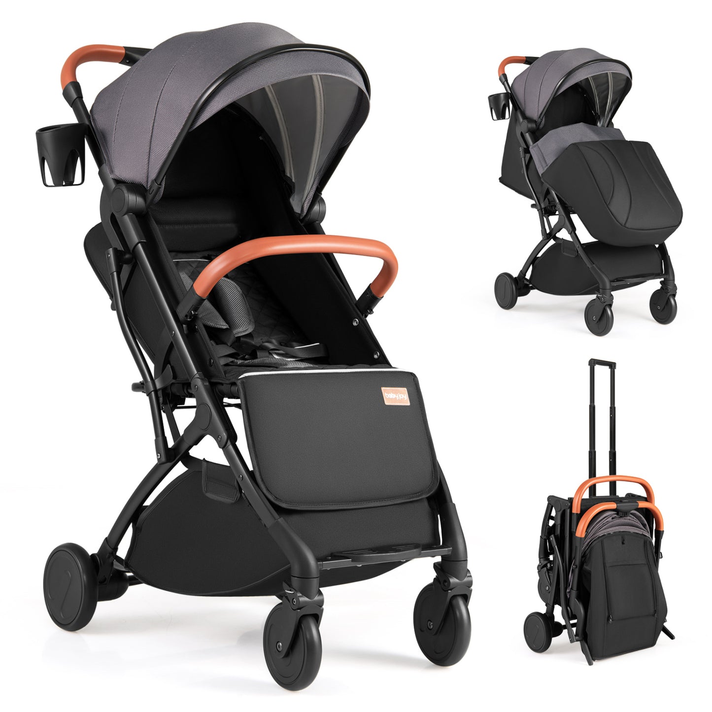Compact Baby Stroller, One-Hand Fold, Gray Baby Strollers at Gallery Canada