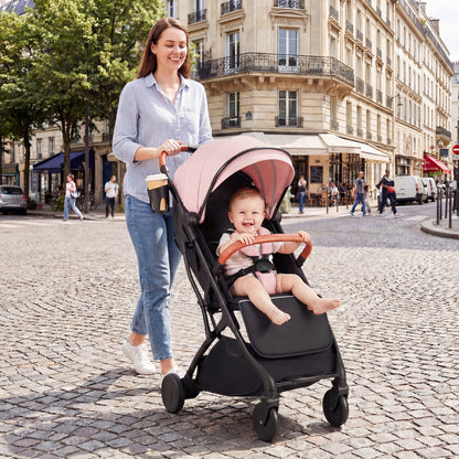 Lightweight Baby Stroller, Compact Travel, One-Hand Fold, Pink Baby Strollers at Gallery Canada