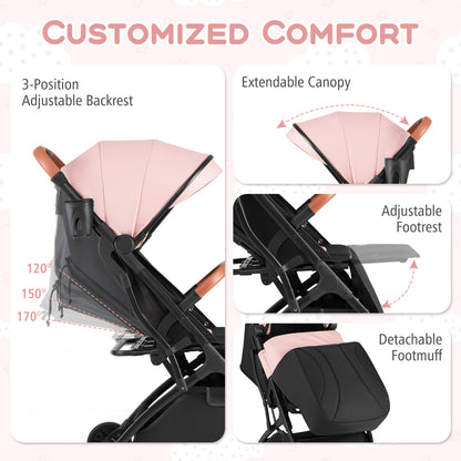 Lightweight Baby Stroller, Compact Travel, One-Hand Fold, Pink Baby Strollers at Gallery Canada