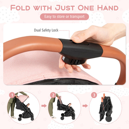 Lightweight Baby Stroller, Compact Travel, One-Hand Fold, Pink Baby Strollers at Gallery Canada