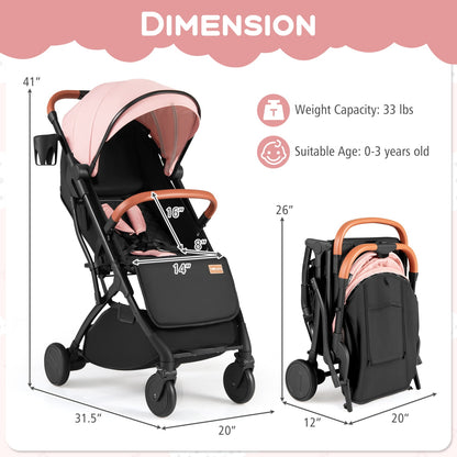 Lightweight Baby Stroller, Compact Travel, One-Hand Fold, Pink Baby Strollers at Gallery Canada