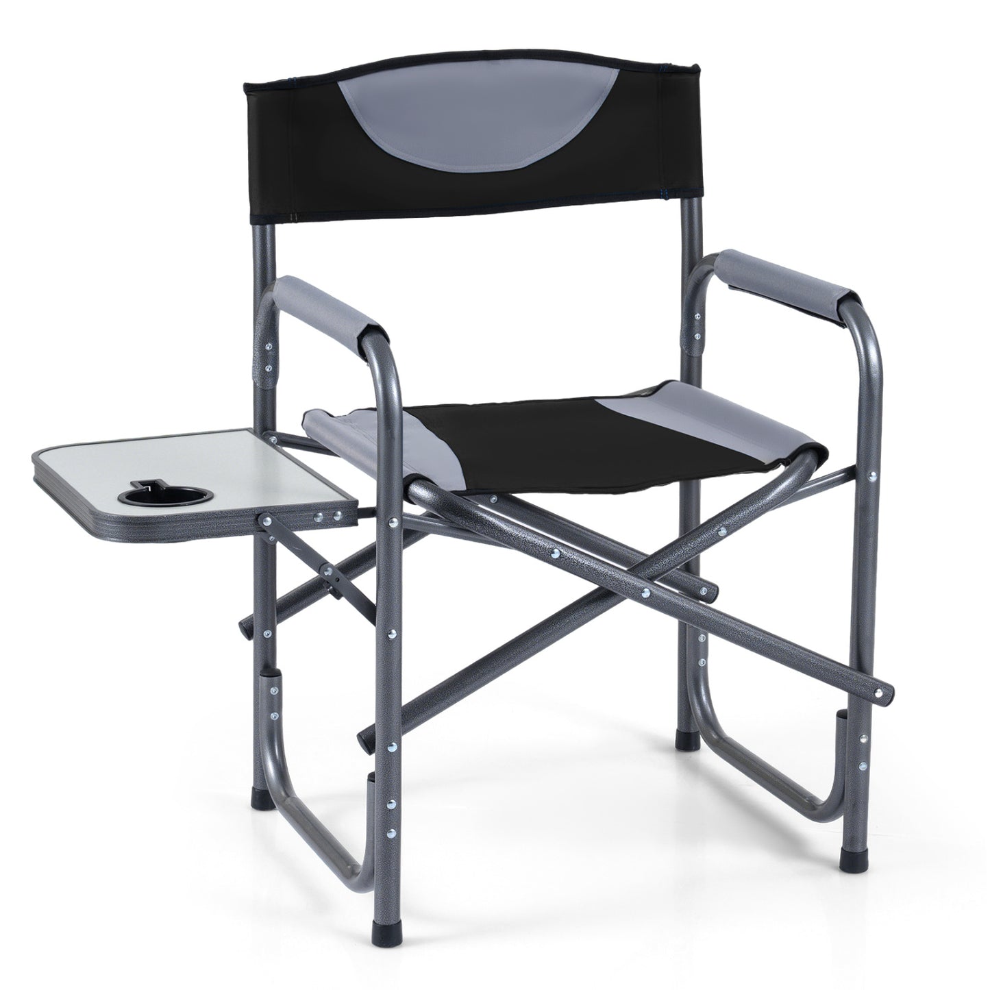 Lightweight Folding Camping Chair With Side Table, Black Camping Furniture Black at Gallery Canada