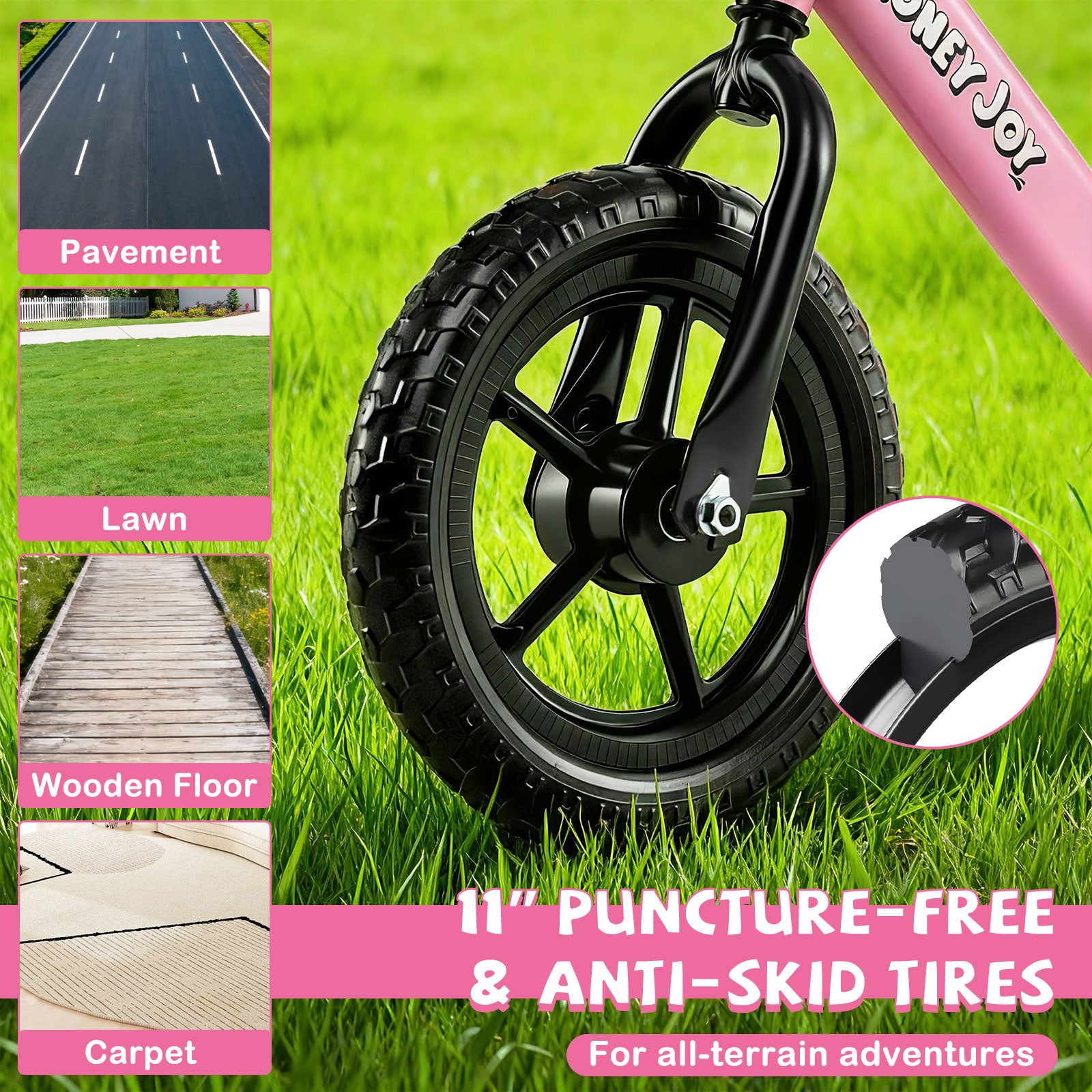 Lightweight Toddler Balance Bike No Pedal Training Bicycle, Pink Kids Bike at Gallery Canada