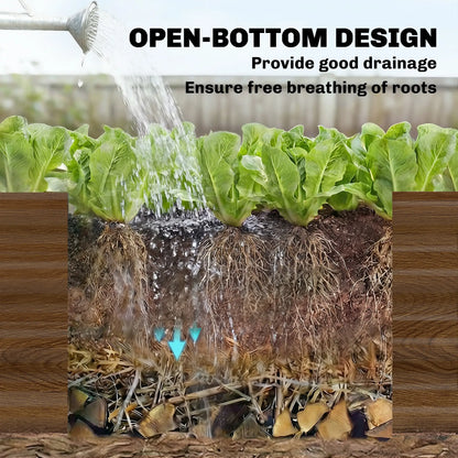 8 x 4 x 1ft Galvanized Raised Garden Bed, Reinforced Outdoor Planter Box, Distressed Brown Galvanized Planter Boxes at Gallery Canada