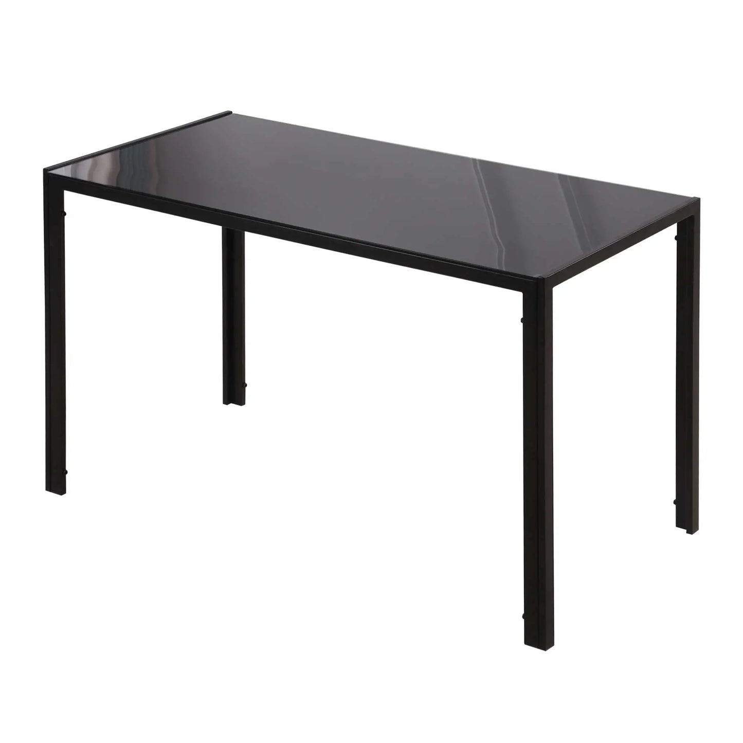 Rectangular Kitchen Table for 4, Tempered Glass Tabletop, Black Bar Tables & Dining Tables Black at Gallery Canada