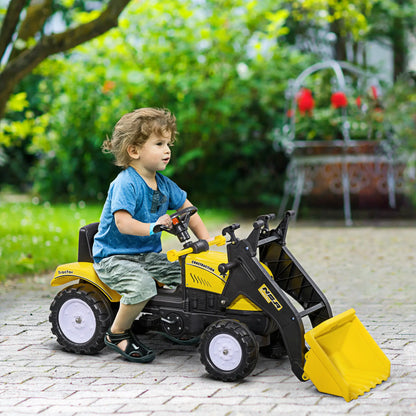 Kids Ride On Tractor, Pedal Construction Car With Front Loader, Yellow Toy Excavators at Gallery Canada