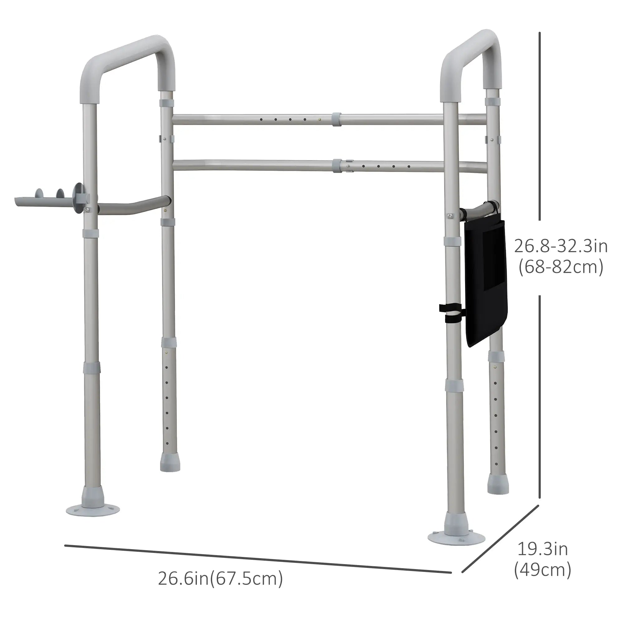 Stand Alone Toilet Safety Frame, Adjustable Height Width, 300lb Grab Bar, Padded Handles Bath Accessories at Gallery Canada