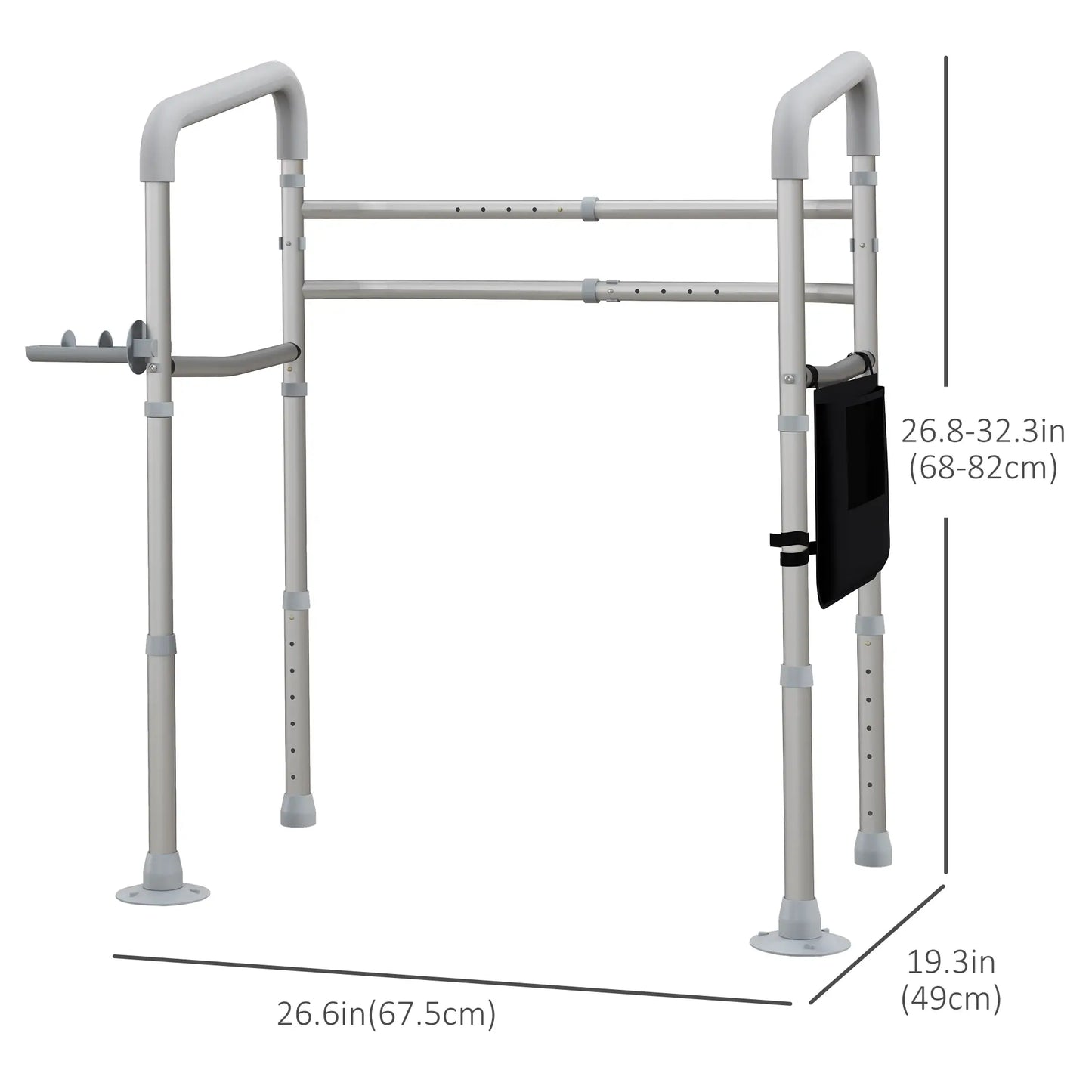 Stand Alone Toilet Safety Frame, Adjustable Height Width, 300lb Grab Bar, Padded Handles Bath Accessories at Gallery Canada
