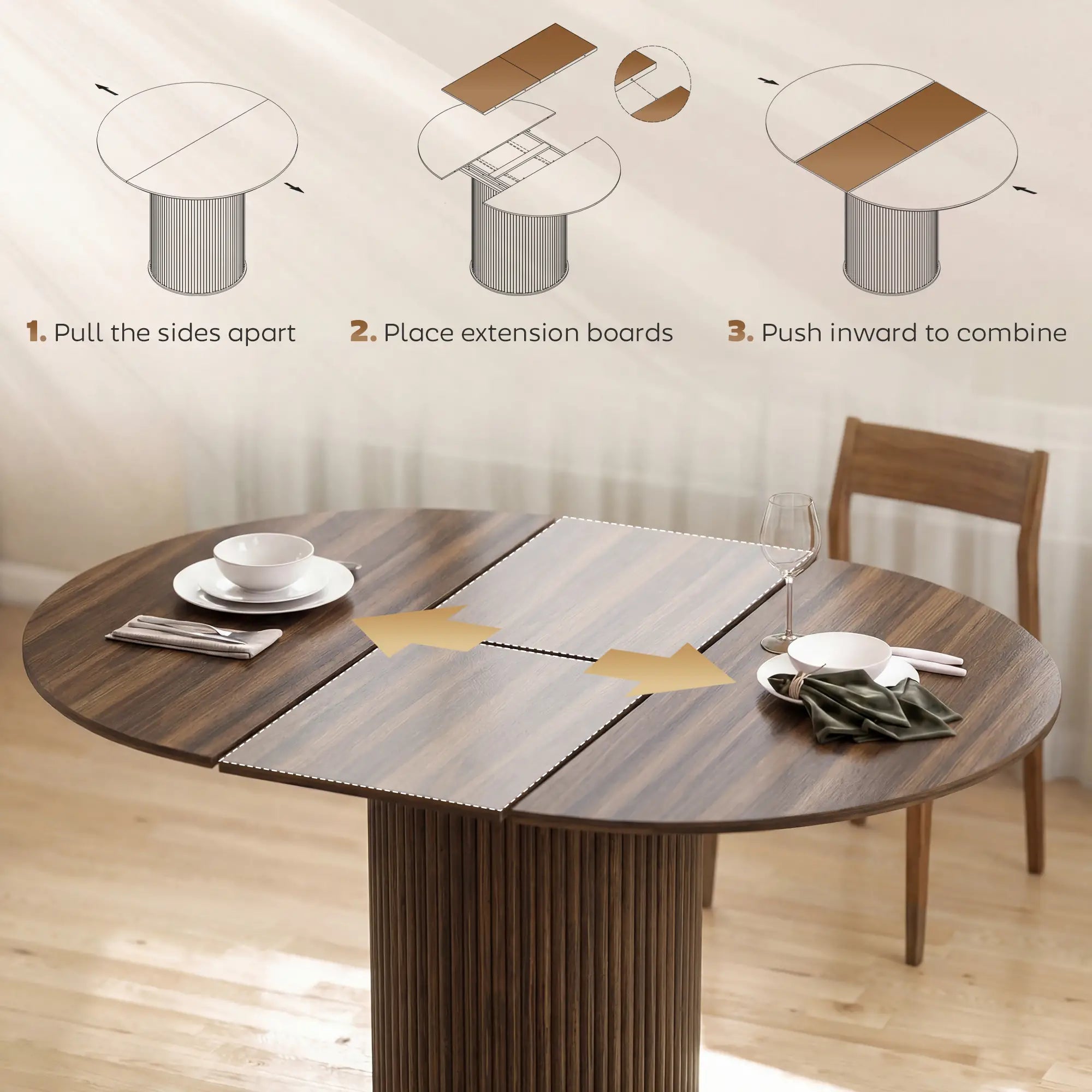 Extendable Kitchen Table, 43.5