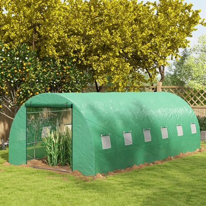 20' x 10' Walk-in Greenhouse, Sprinkler System, Roll-up Door, 12 Mesh Windows, Green Tunnel Greenhouses at Gallery Canada