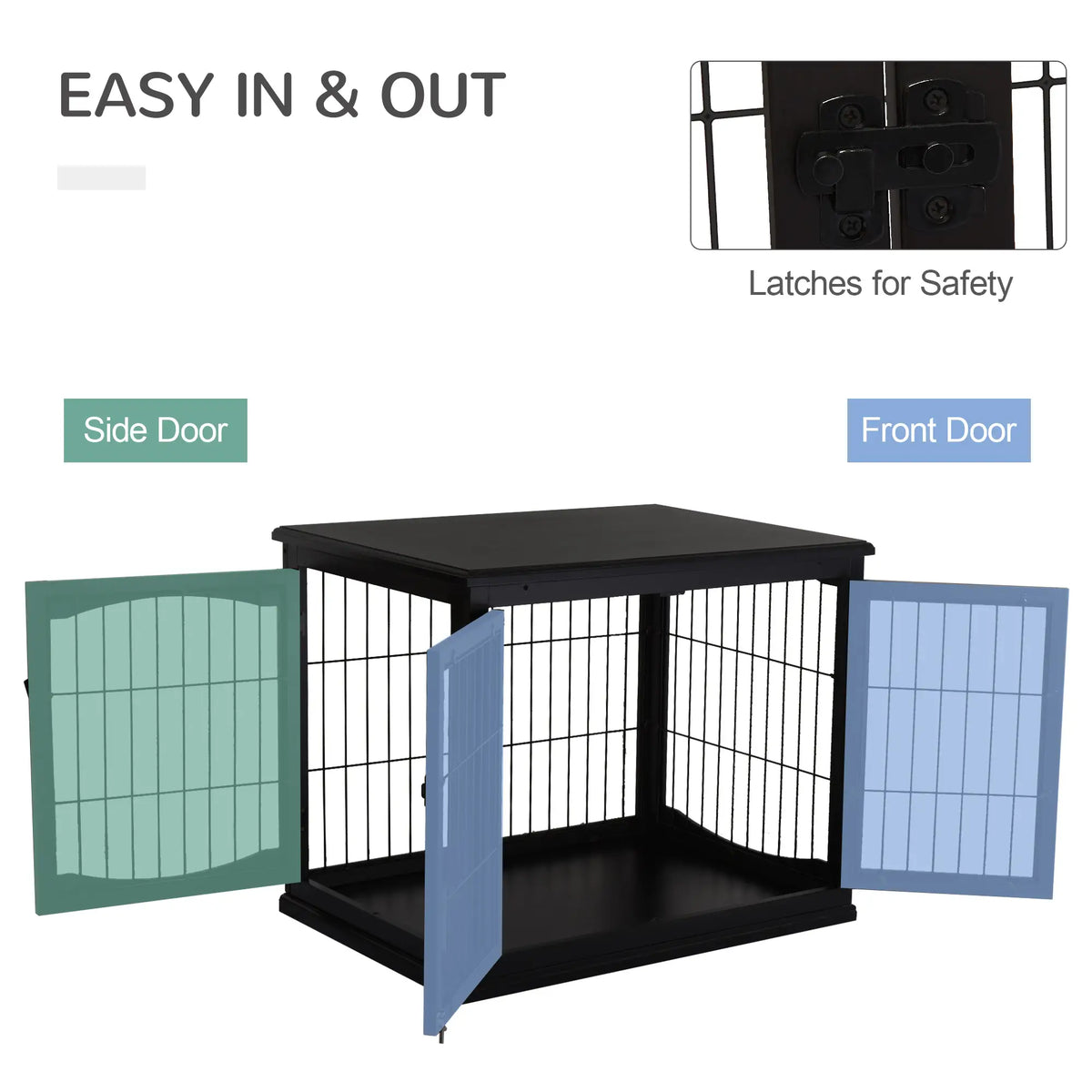 26" Wooden Dog Cage, Double Door, Modern Design, Black Houses, Kennels & Pens at Gallery Canada