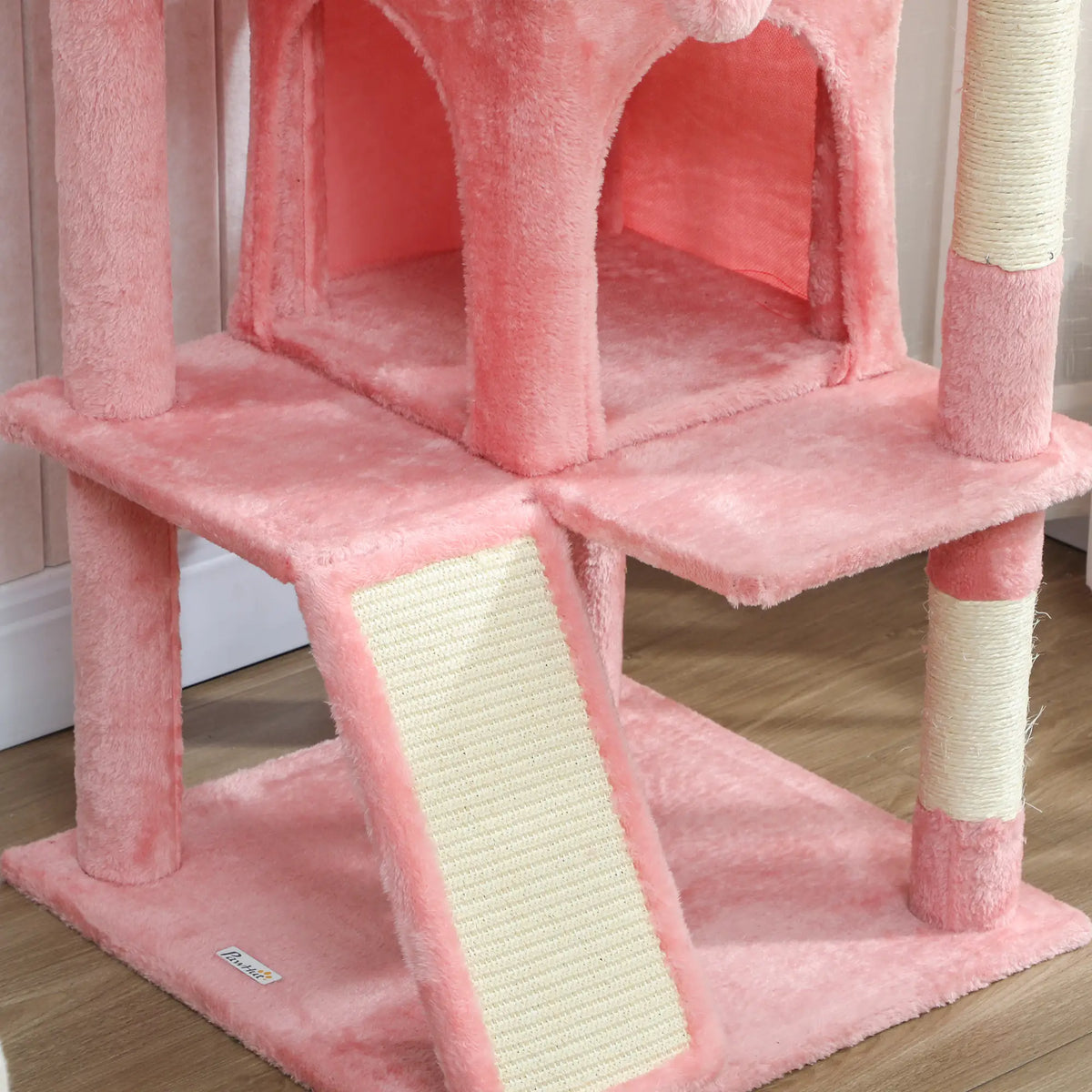 63" Cat Tree, Multi-Level Tower With Scratching Posts, Condos, Bed, Pink Multi-Level Cat Towers at Gallery Canada