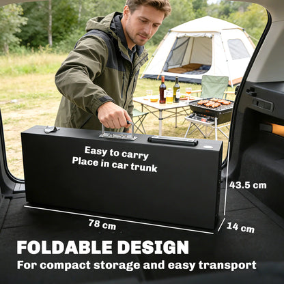 Outdoor Grill Cart, Folding Table With Magnetic Knife Holder, Hooks, Black Outdoor Grill Carts at Gallery Canada