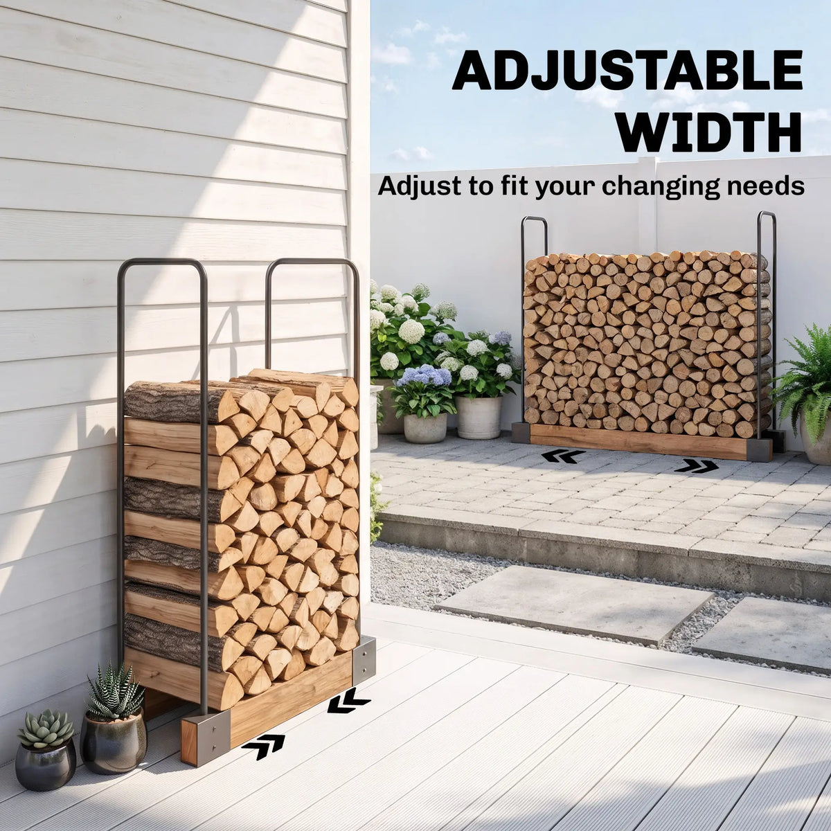 Diy Firewood Rack, Heavy Duty Steel Log Store, Black Firewood Racks at Gallery Canada