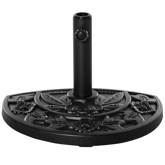Heavy Duty Half Umbrella Base 20 lb, Outdoor Patio Stand, Black Umbrella Bases Black at Gallery Canada