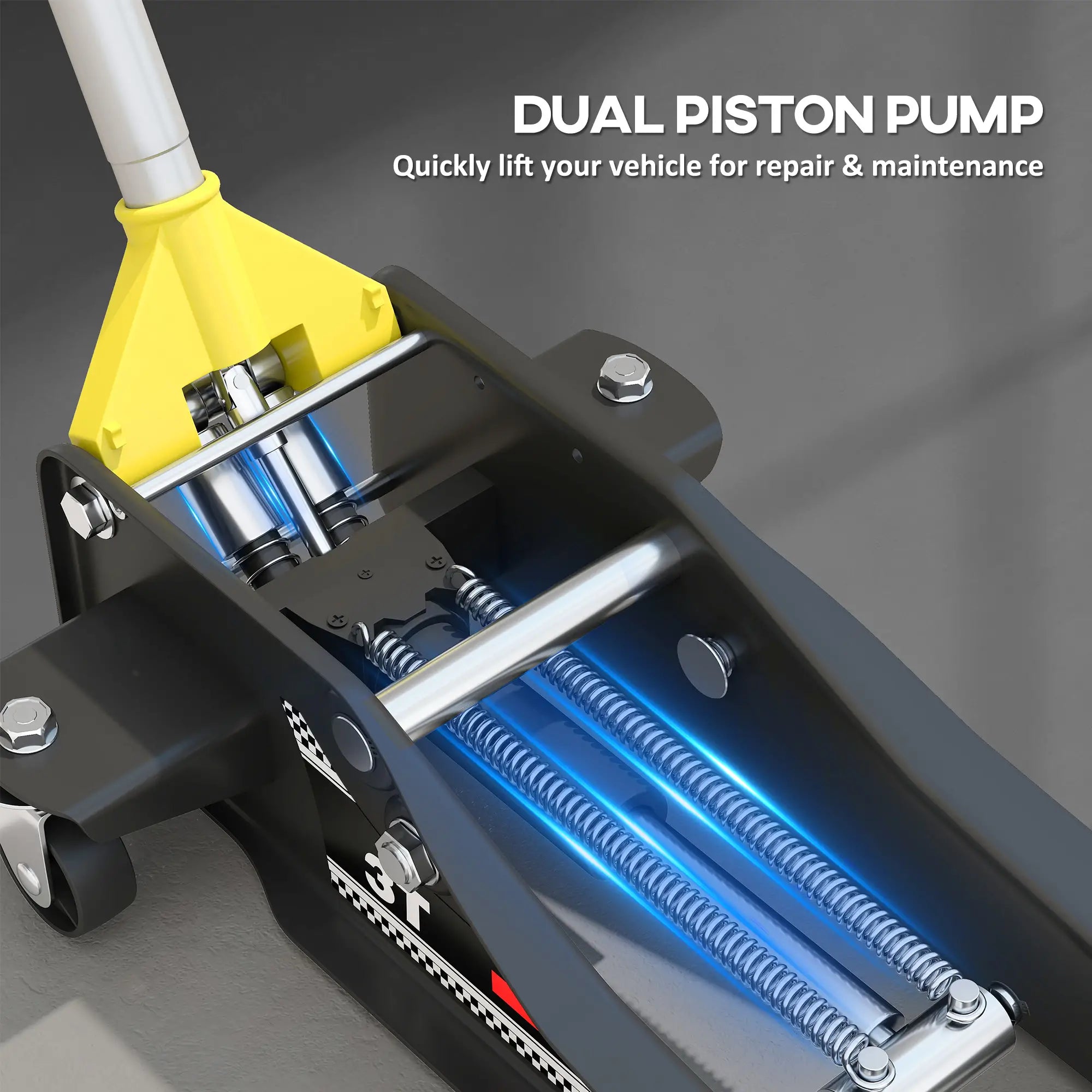 3 Ton Hydraulic Low Profile Trolley Floor Jack, Dual Piston Pump, 3-19.6in Automotive at Gallery Canada
