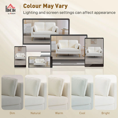 55" Loveseat Sofa, Metal Legs, 2 Pillows, Cream White 2-Seater Sofas at Gallery Canada