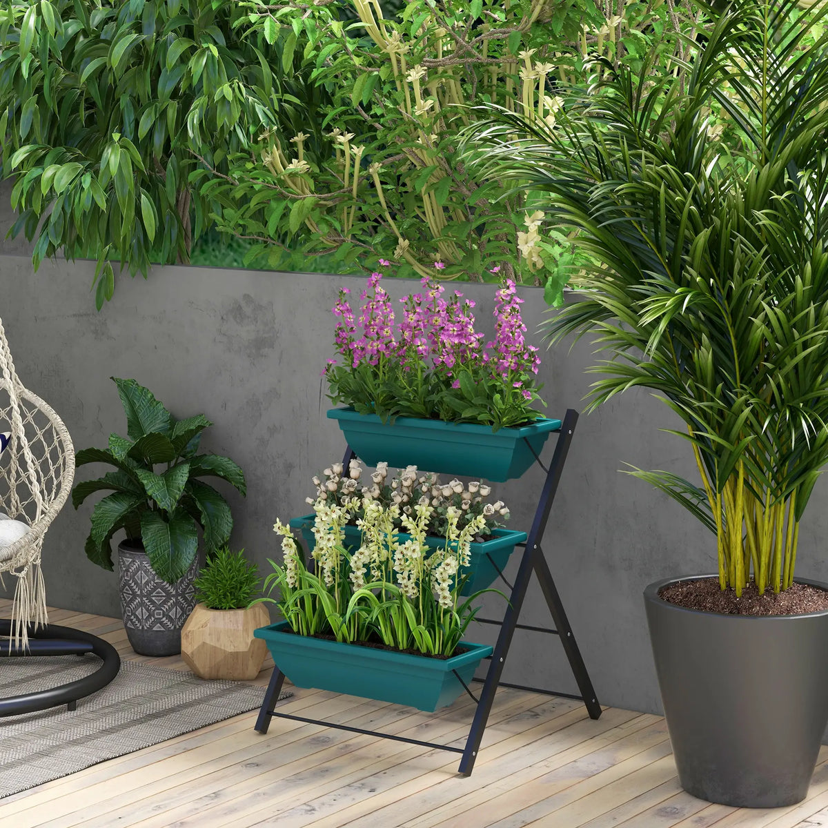 3-Tier Vertical Garden Planter, Outdoor Plant Stand for Vegetables Flowers Plant Stands at Gallery Canada
