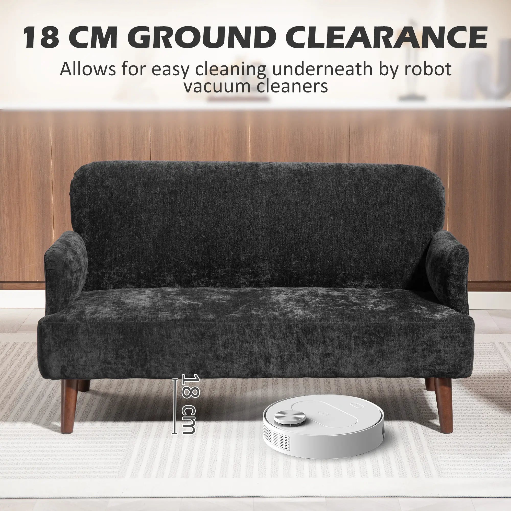 Velvet Fabric 2 Seater Sofa, Small Loveseat 8.3
