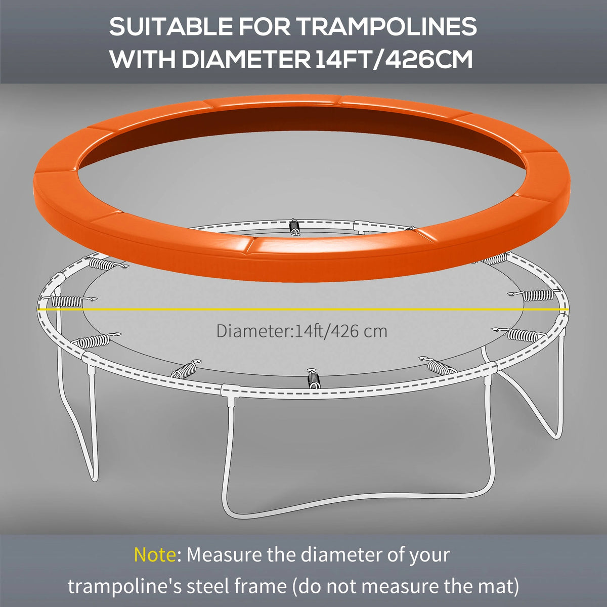 14ft Trampoline Replacement Pad, Jump Bounce Exercise, Light Orange Trampolines at Gallery Canada
