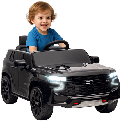 Chevrolet Tahoe Kids Ride on Car, 12V 7AH, Remote Control, 3 Speeds, Black Electric Toy Cars Black at Gallery Canada