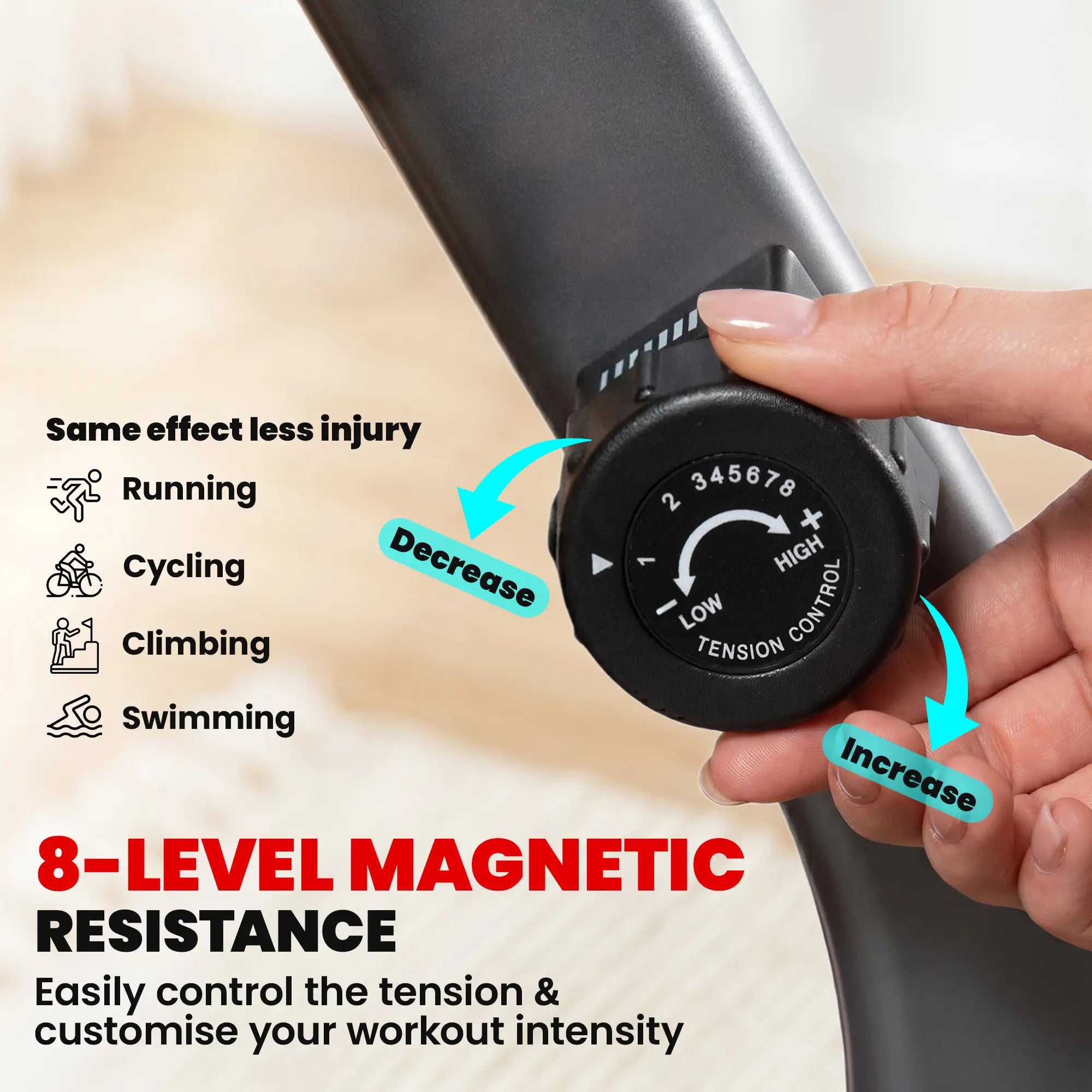 Exercise Bike, 8-Level Magnetic Resistance, LCD Display, Adjustable Seat Exercise & Stationary Bikes at Gallery Canada