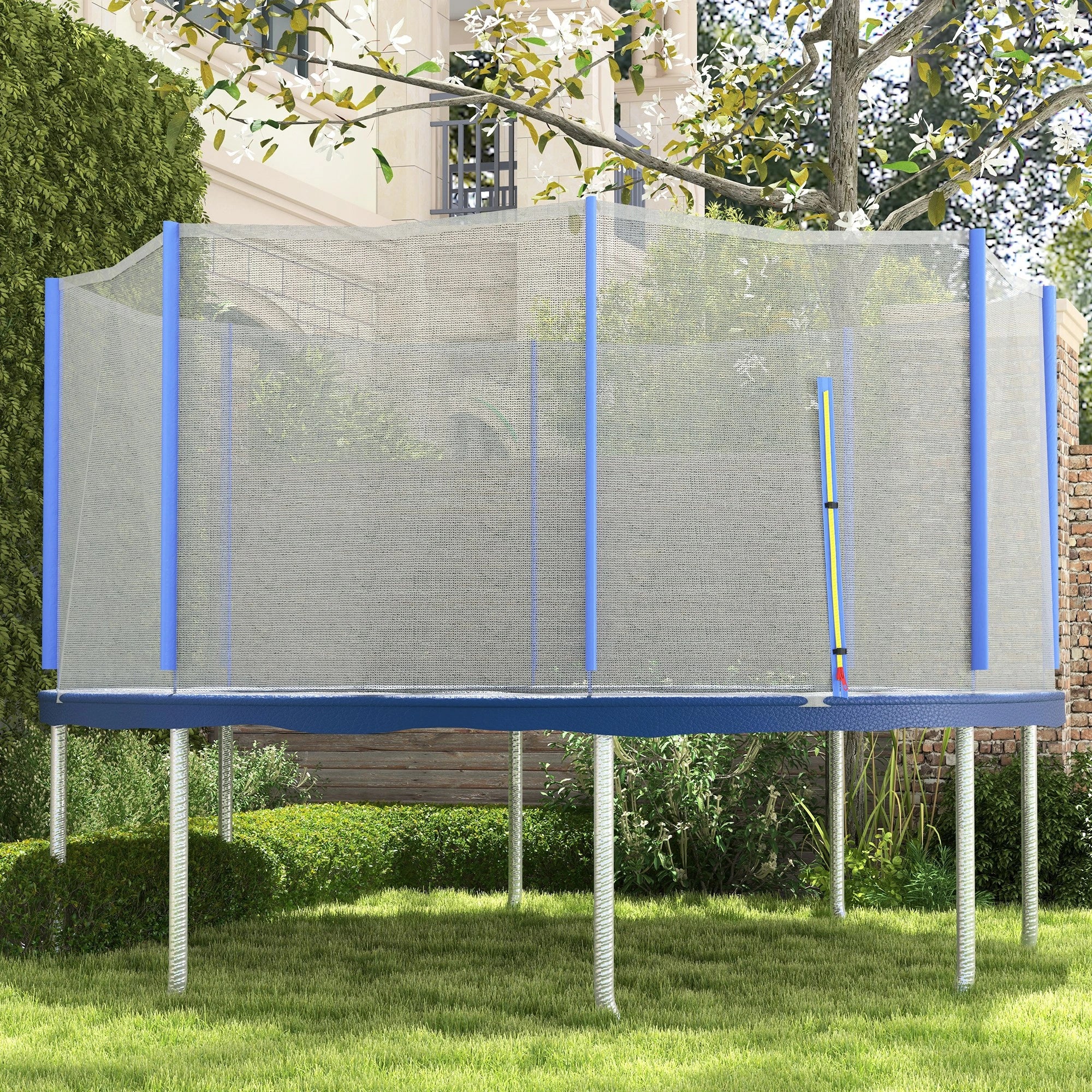 14ft Round Trampoline Net Enclosure, 8 Straight Poles, Blue Trampolines at Gallery Canada