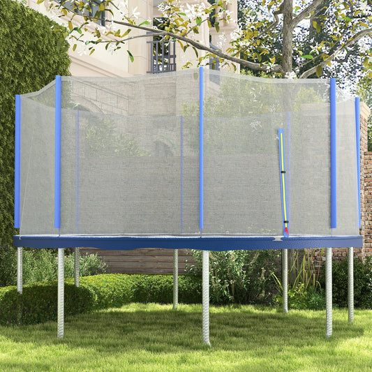 14ft Round Trampoline Net Enclosure, 8 Straight Poles, Blue Trampolines Blue and Black at Gallery Canada