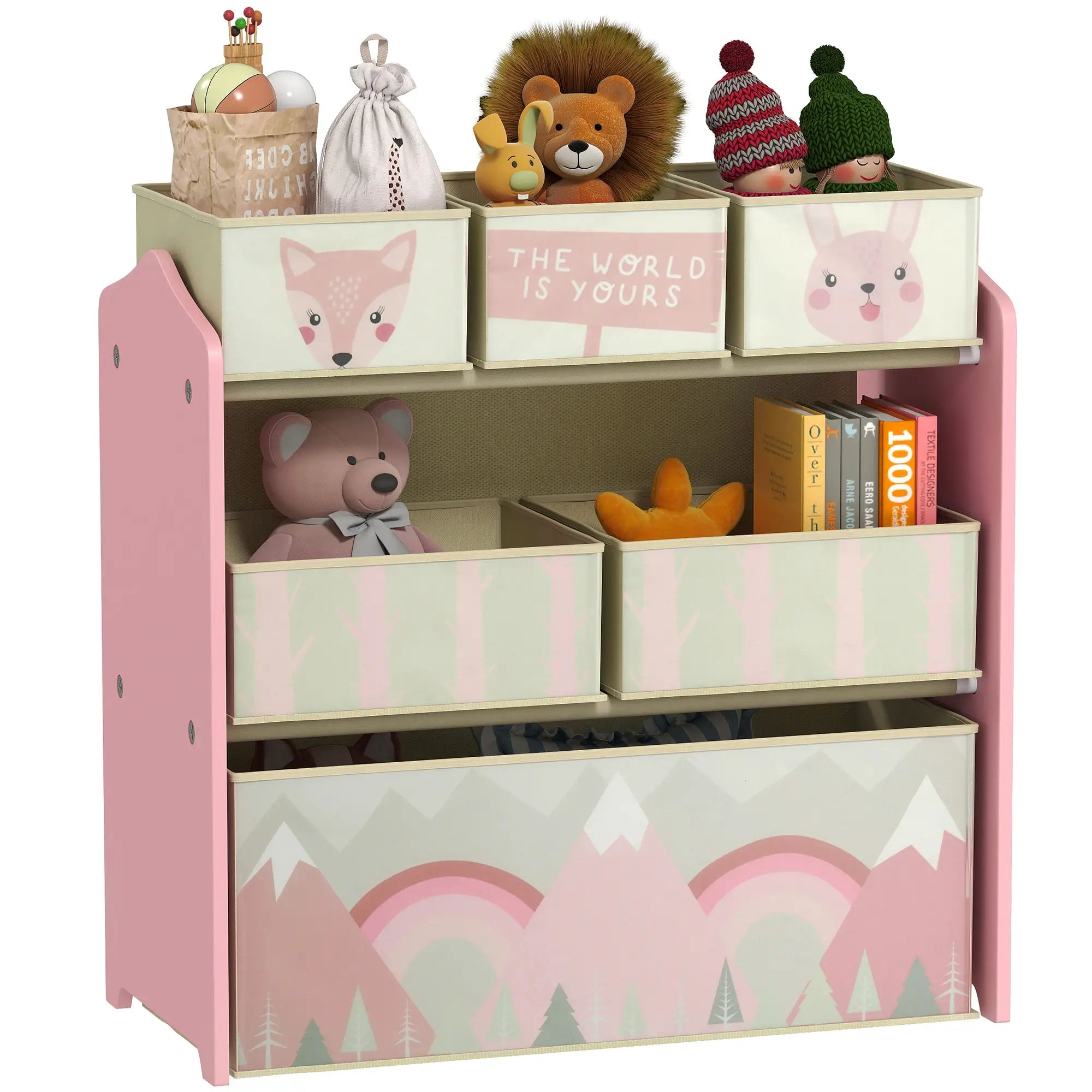 Toy Organizer with 6 Storage Bins, 25