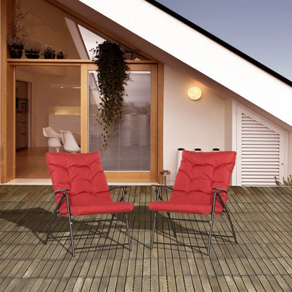 Folding Camping Chairs With Adjustable Backrest, 2 Pack, Red Patio Chairs at Gallery Canada