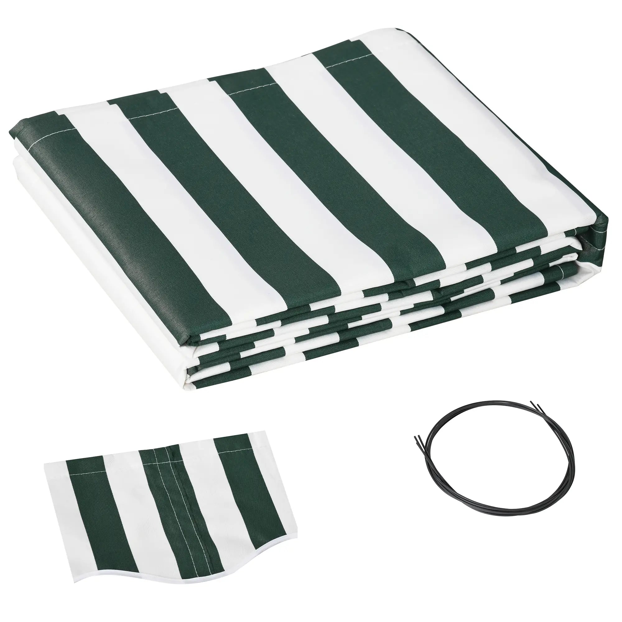 11' X 10' Retractable Awning Fabric Replacement, Uv Protection, Green And White Awning Fabric Replacement Green and White at Gallery Canada