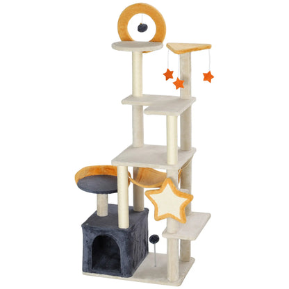Star Moon Cat Tree, Scratching Posts, Condo, Bed, Toys, Beige Cat Towers Beige, Dark Grey at Gallery Canada