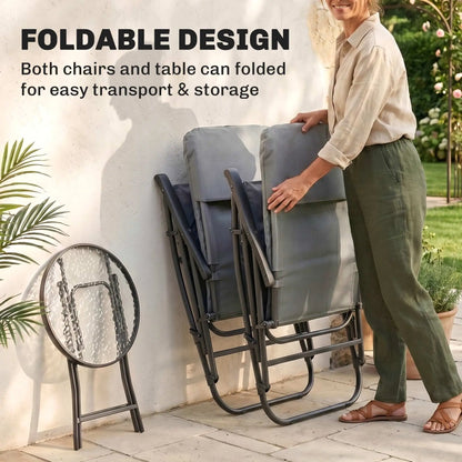 3-Piece Foldable Rocking Chair Set, Light Grey Outdoor Rocking Chairs at Gallery Canada